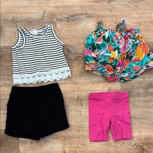 Carter's Black and White Set with Floral Top